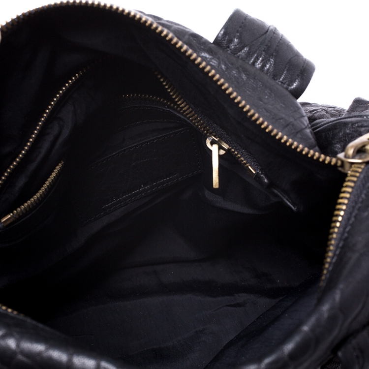 Pre Owned Alexander Wang Black Textured Leather Rocco Duffel Bag