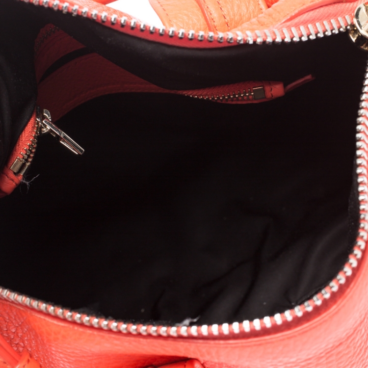 Pre Owned Alexander Wang Orange Pebbled Leather Rocco Duffel Bag