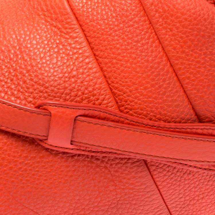 Pre Owned Alexander Wang Orange Pebbled Leather Rocco Duffel Bag