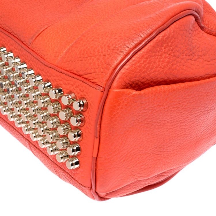 Pre Owned Alexander Wang Orange Pebbled Leather Rocco Duffel Bag
