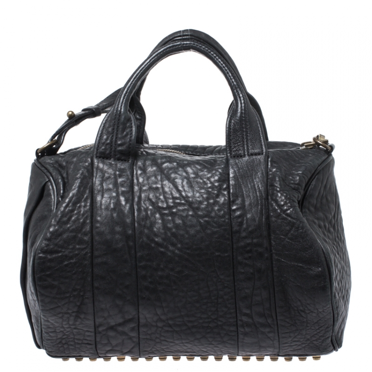 Pre Owned Alexander Wang Black Leather Rocco Duffel Bag