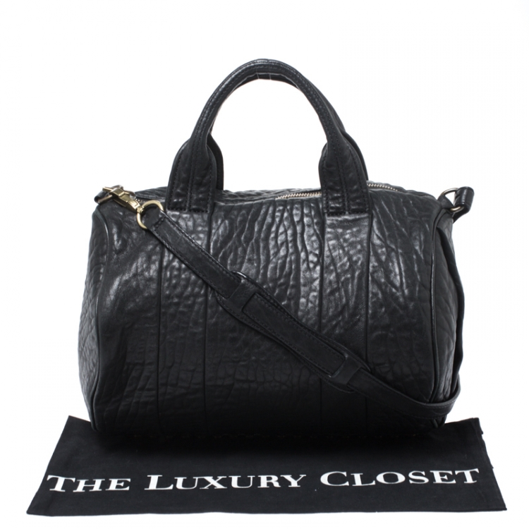 Pre Owned Alexander Wang Black Leather Rocco Duffel Bag