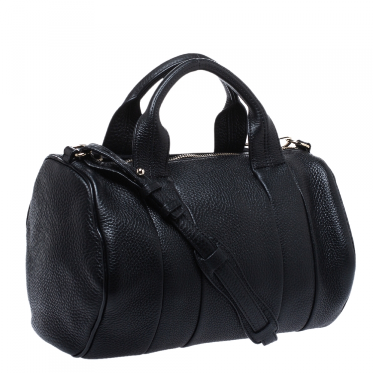 Pre Owned Alexander Wang Black Pebbled Leather Rocco Duffle Bag