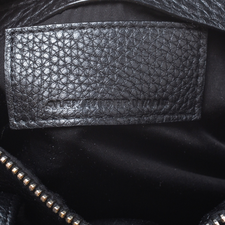 Pre Owned Alexander Wang Black Pebbled Leather Rocco Duffle Bag