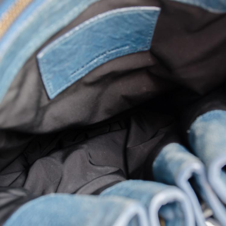 Pre Owned Alexander Wang Blue Diego Textured-Leather Bucket Bag