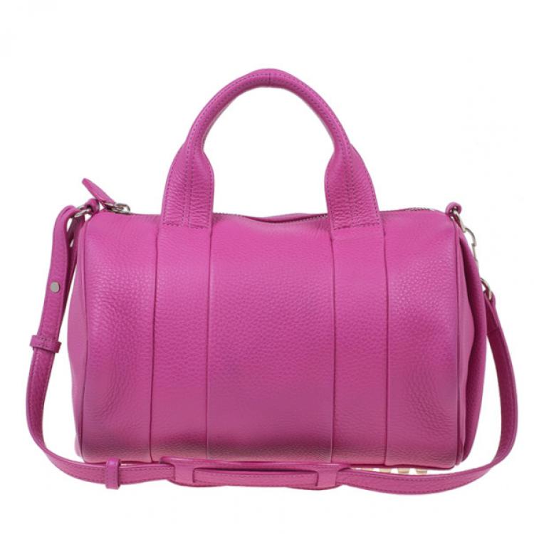 Pre Owned Alexander Wang Flamingo Leather Rocco Large Bag