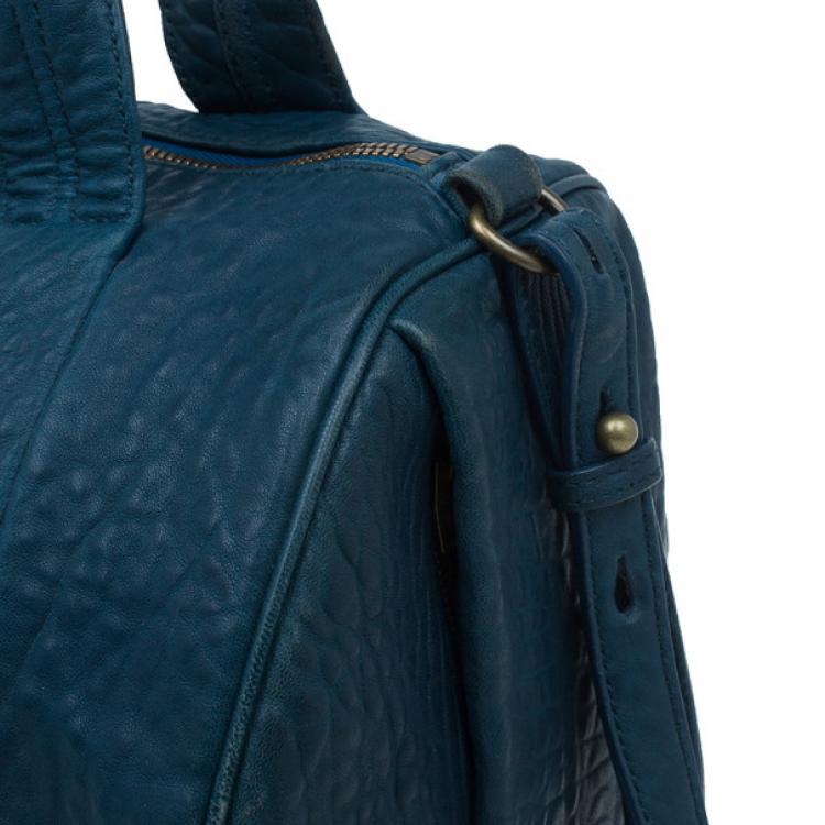 Pre Owned Alexander Wang Blue Lambskin Rocco Duffel Bag