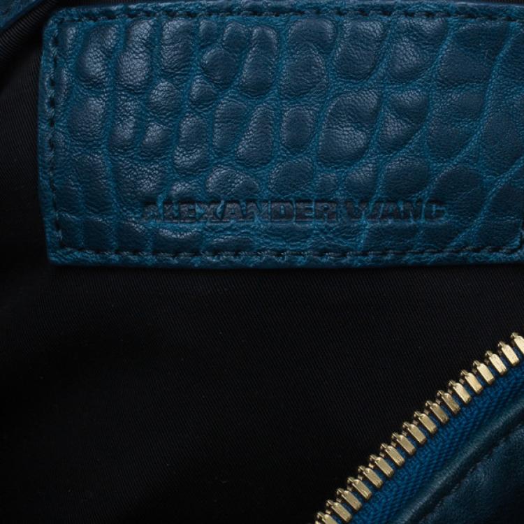 Pre Owned Alexander Wang Blue Lambskin Rocco Duffel Bag