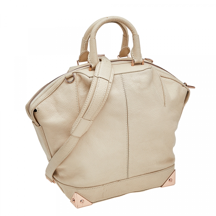 Pre Owned Alexander Wang Cream Leather Emile Satchel