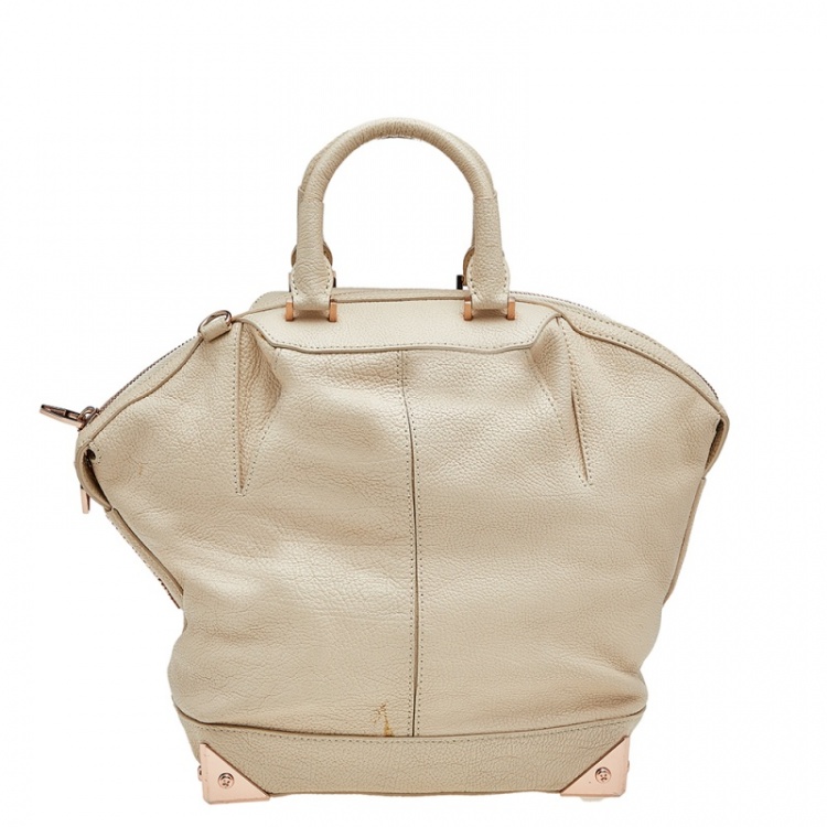 Pre Owned Alexander Wang Cream Leather Emile Satchel