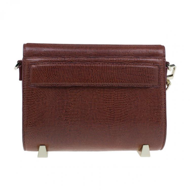 Pre Owned Alexander Wang Maroon Lambskin Mini Chastity Sling