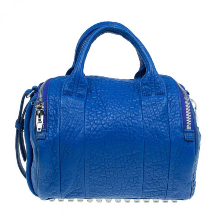 Pre Owned Alexander Wang Blue Lambskin Mini Pebbled Rockie