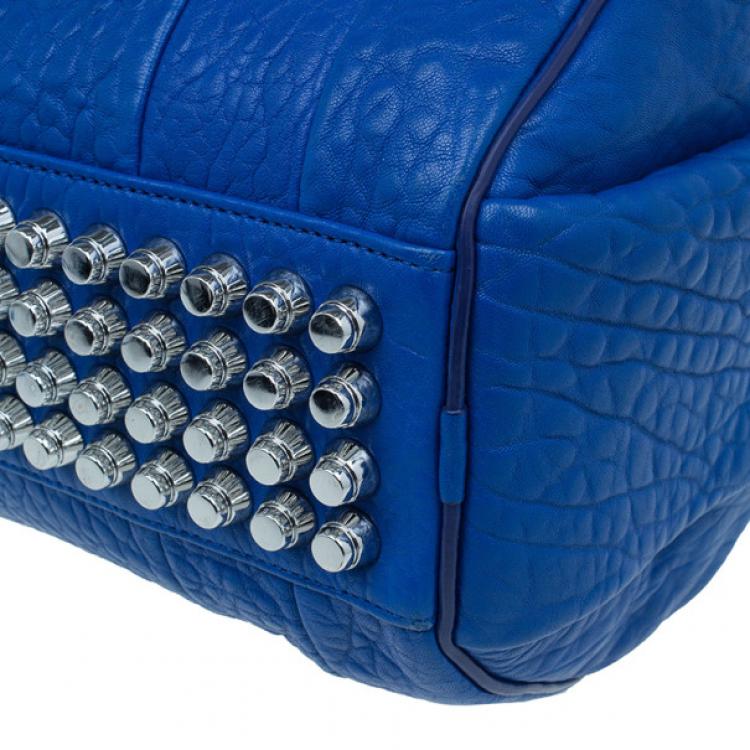 Pre Owned Alexander Wang Blue Lambskin Mini Pebbled Rockie