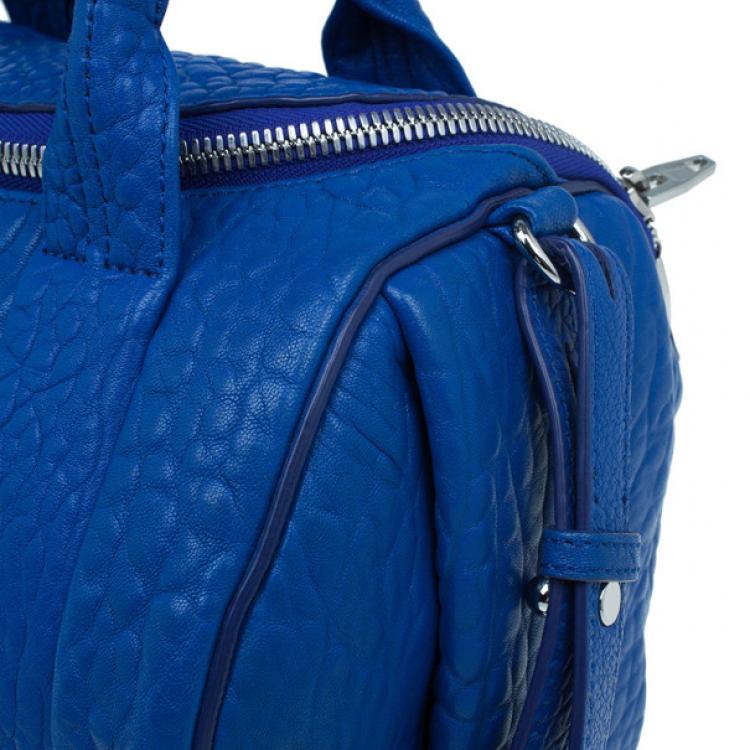 Pre Owned Alexander Wang Blue Lambskin Mini Pebbled Rockie