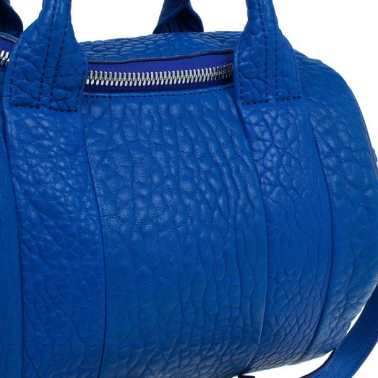 Pre Owned Alexander Wang Blue Lambskin Mini Pebbled Rockie