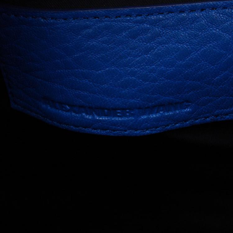 Pre Owned Alexander Wang Blue Lambskin Mini Pebbled Rockie