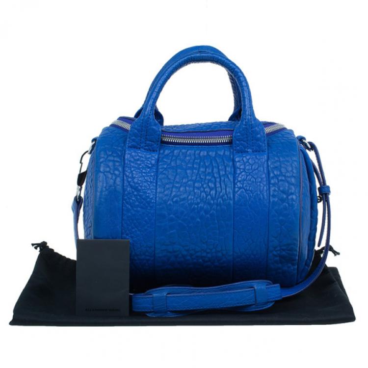 Pre Owned Alexander Wang Blue Lambskin Mini Pebbled Rockie