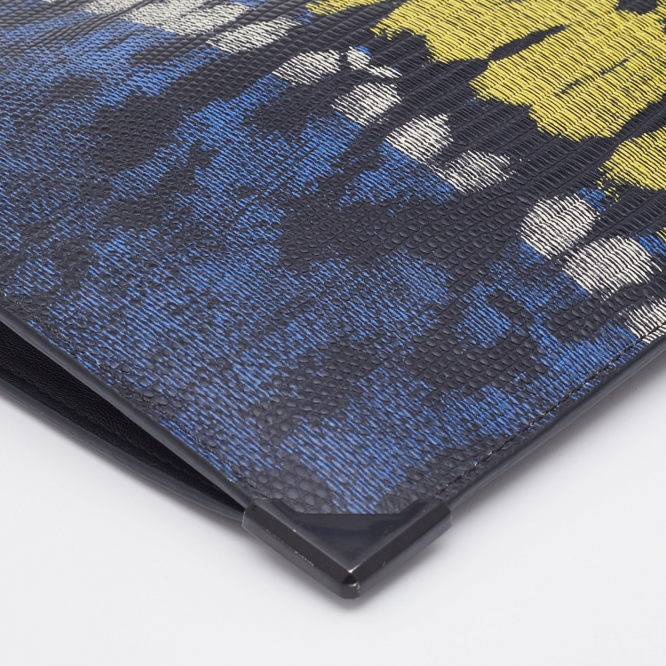 Pre Owned Alexander Wang Multicolor Lizard Embossed and Leather Zip Pouch