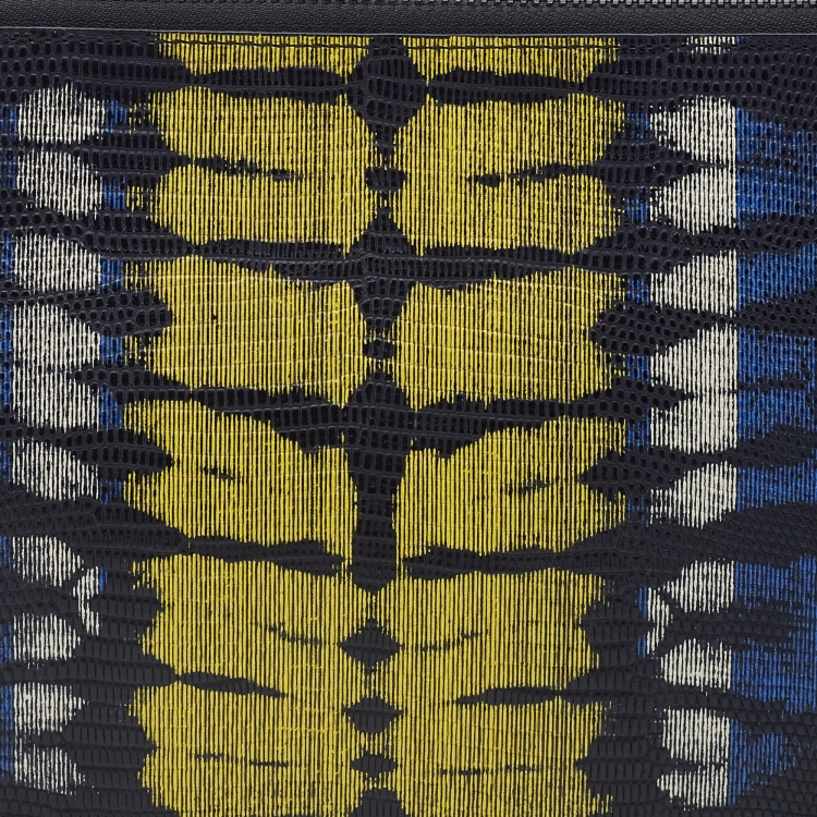 Pre Owned Alexander Wang Multicolor Lizard Embossed and Leather Zip Pouch