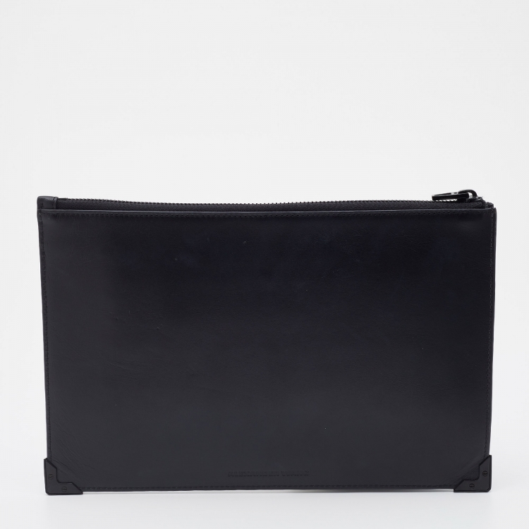 Pre Owned Alexander Wang Multicolor Lizard Embossed and Leather Zip Pouch