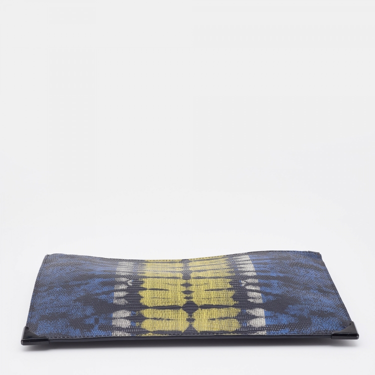Pre Owned Alexander Wang Multicolor Lizard Embossed and Leather Zip Pouch