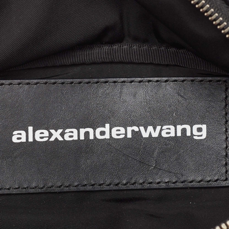 Pre Owned Alexander Wang White/Black Leather Attica Belt Bag