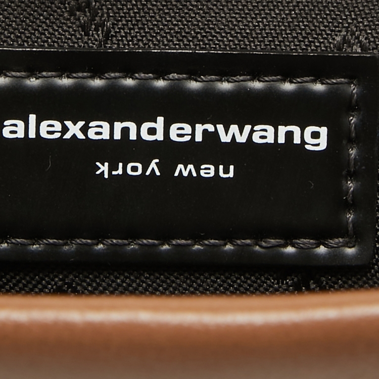 Pre Owned Alexander Wang Brown Leather Mini She.E.O Shopper Crossbody Bag