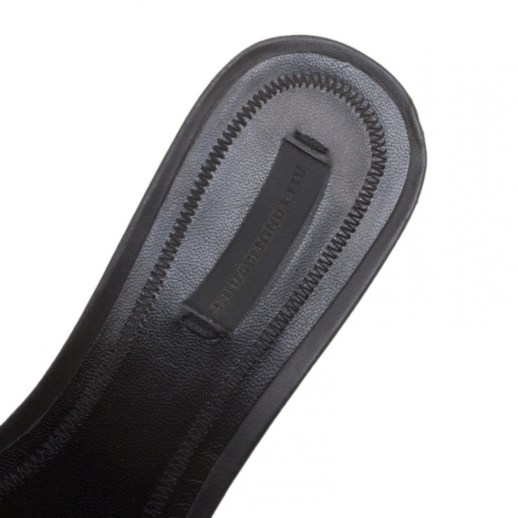 Pre Owned Alexander Wang Black Leather Lou Slides Size 38