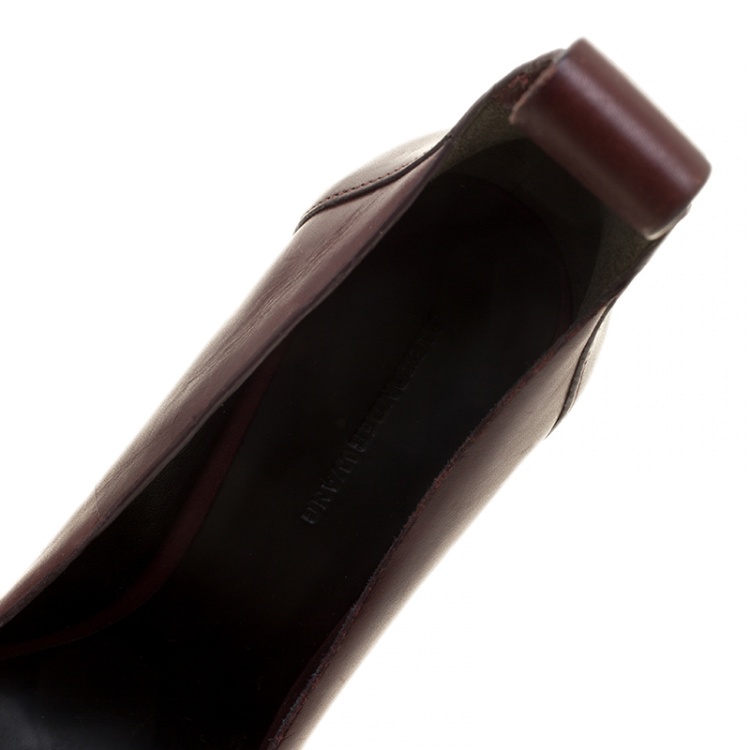 Pre Owned Alexander Wang Burgundy Leather Siri Toe Ring Pumps Size 36
