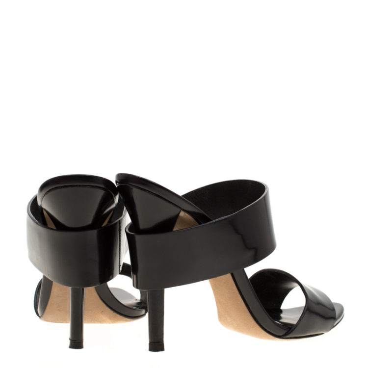 Pre Owned Alexander Wang Black Leather Masha Slide Sandals Size 38