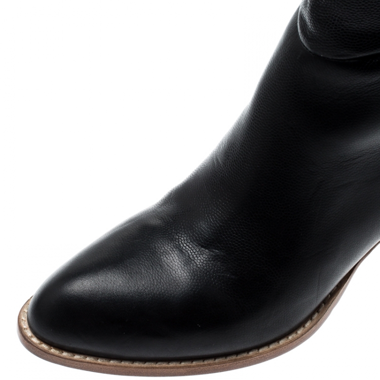Pre Owned Alexander Wang Black Leather Sigrid Knee Length Boots 35.5