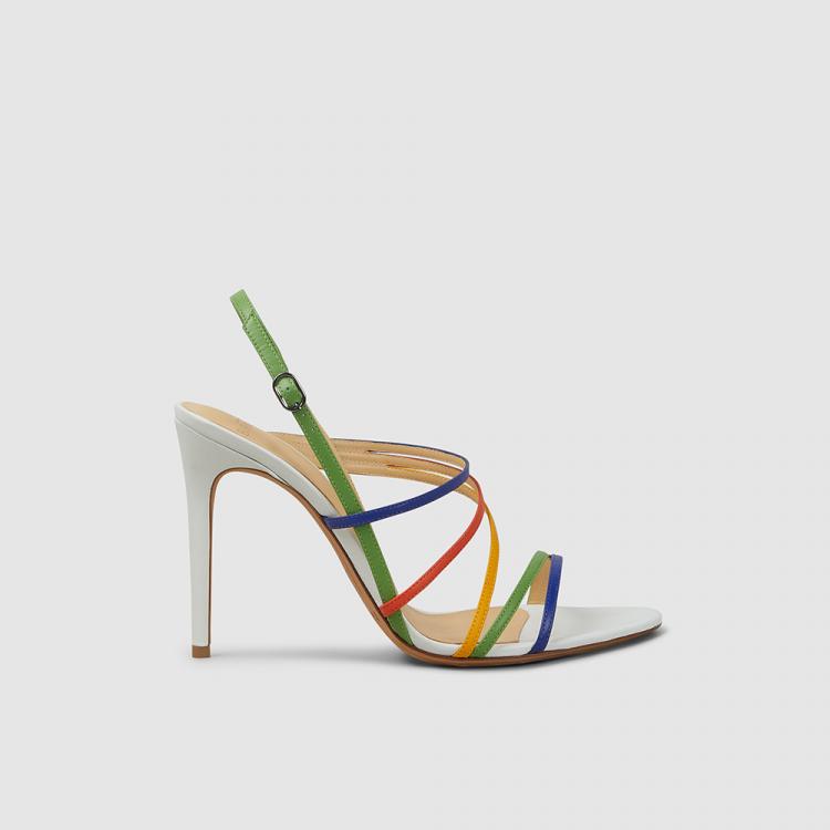 multicoloured sandals heels