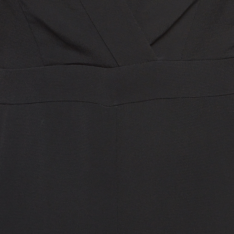 Pre Owned Alexis Black Crepe Puff Sleeve Jumpsuit S