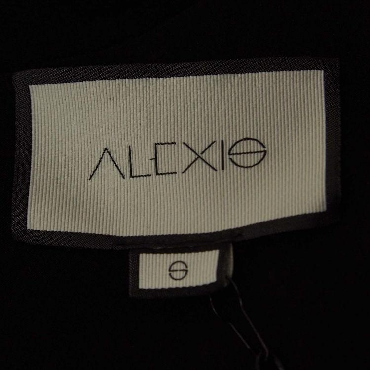 Pre Owned Alexis Black Crepe Puff Sleeve Jumpsuit S