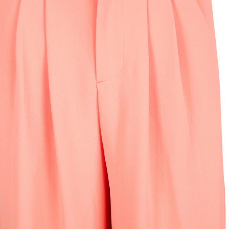 Pre Owned Alice + Olivia Coral Orange Pleated High Waist Palazzo Pants XS