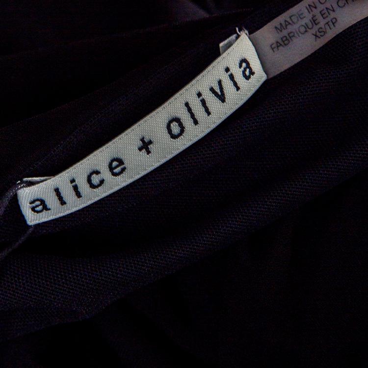 Pre Owned Alice+Olivia Black Knit Tie Front Long Sleeve Salina Maxi Dress M