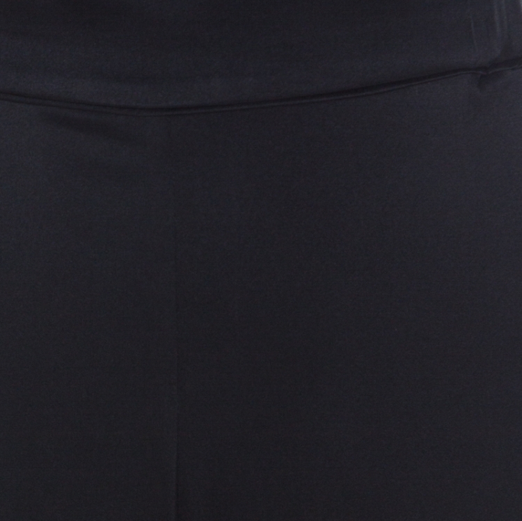Pre Owned Alice + Olivia AIR Black Stretch Silk Elasticized Waist Jogger Pants L