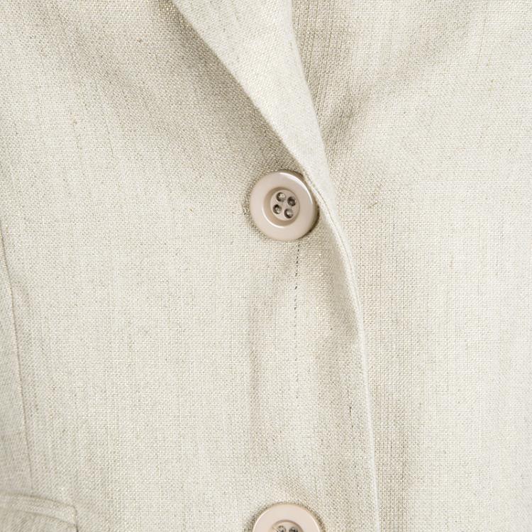 Pre Owned Alice + Olivia Metallic Beige Linen Blazer XS