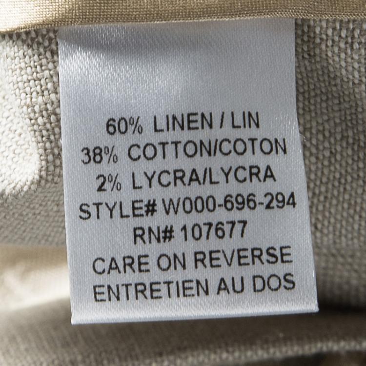 Pre Owned Alice + Olivia To Work  Beige Linen Sleeveless Peplum Dress S