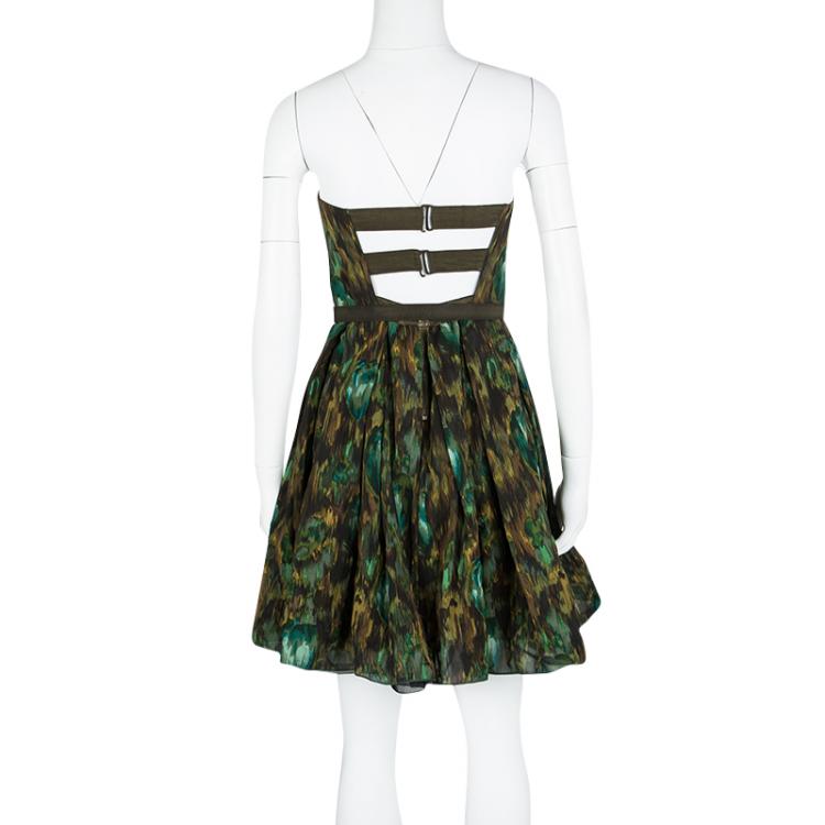 alice and olivia green floral dress