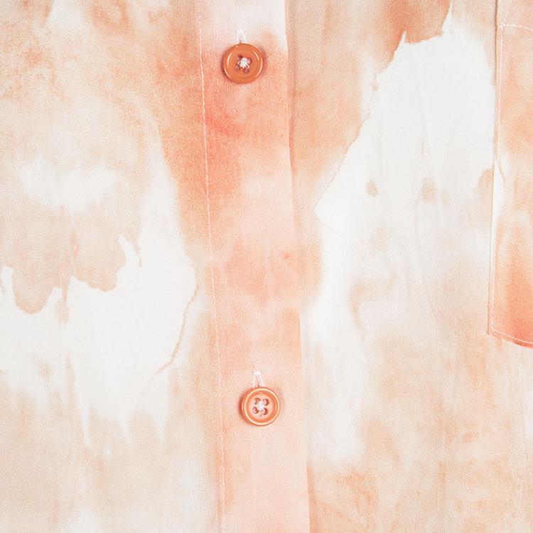 مملوكة مسبقًا Alice + Olivia Orange Tie Dye Silk Long Sleeve Piper Blouse M