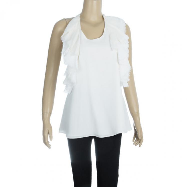 Pre Owned Alice + Olivia Halterneck Ruffle Top S