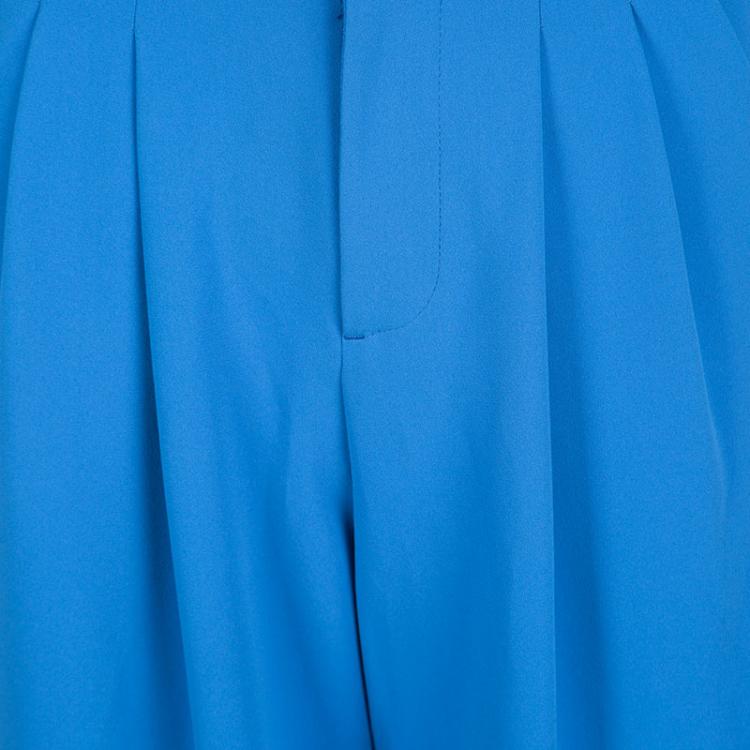 Pre Owned Alice + Olivia Blue Pleated High Waist Palazzo Pants XS