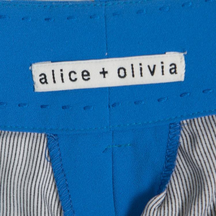 Pre Owned Alice + Olivia Blue Pleated High Waist Palazzo Pants XS