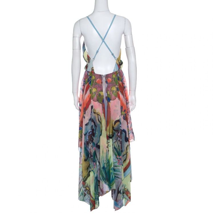 Pre Owned Alice + Olivia Multicolor Lola Lady Printed Orly Handkerchief Dress L