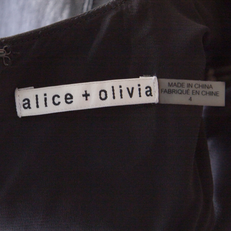 Pre Owned Alice + Olivia Black Leather Cutout Back Detail Sleeveless Corwin Dress S