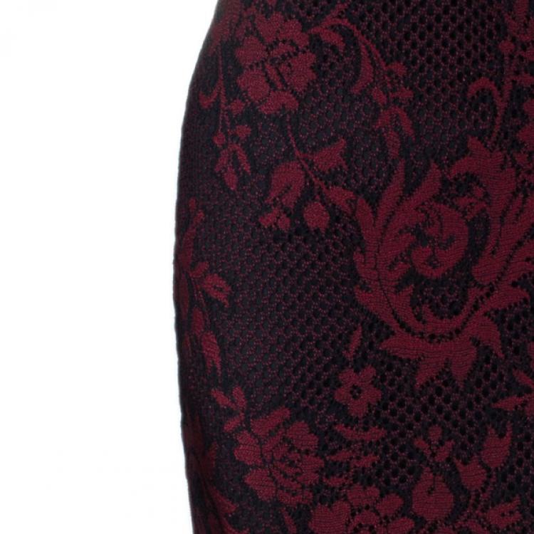 Pre Owned Alice + Olivia Red Veda Lace Open-back Gown S