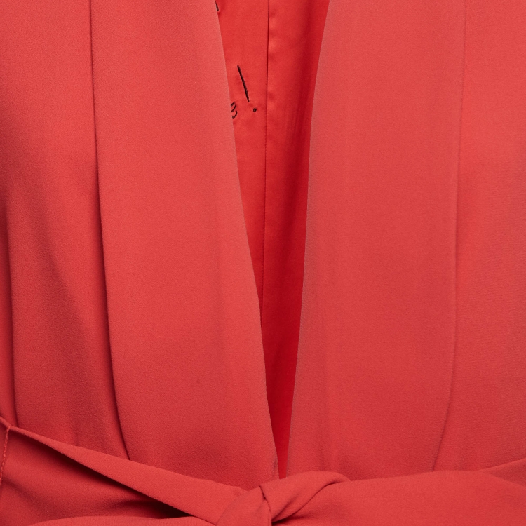 Pre Owned   Alice + Olivia Red Crepe Belted Pant Suit S
