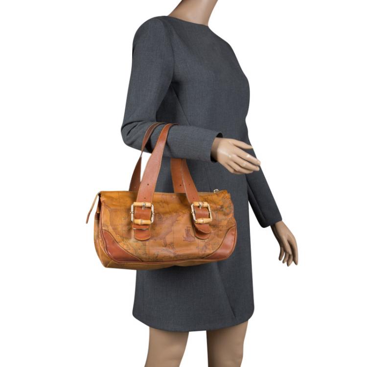 Pre Owned Alviero Martini 1A Classe Geo Classic Print Coated Canvas Shoulder Bag