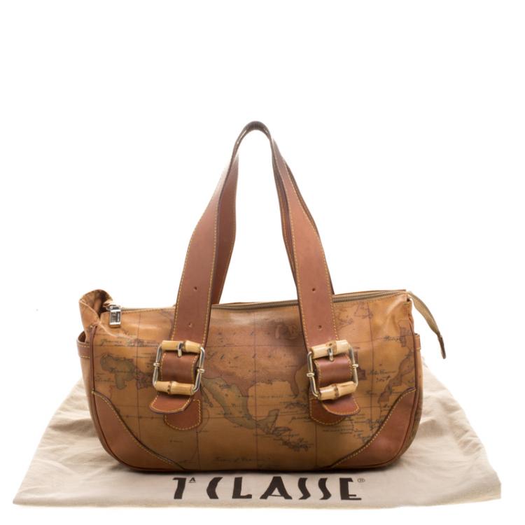 Pre Owned Alviero Martini 1A Classe Geo Classic Print Coated Canvas Shoulder Bag